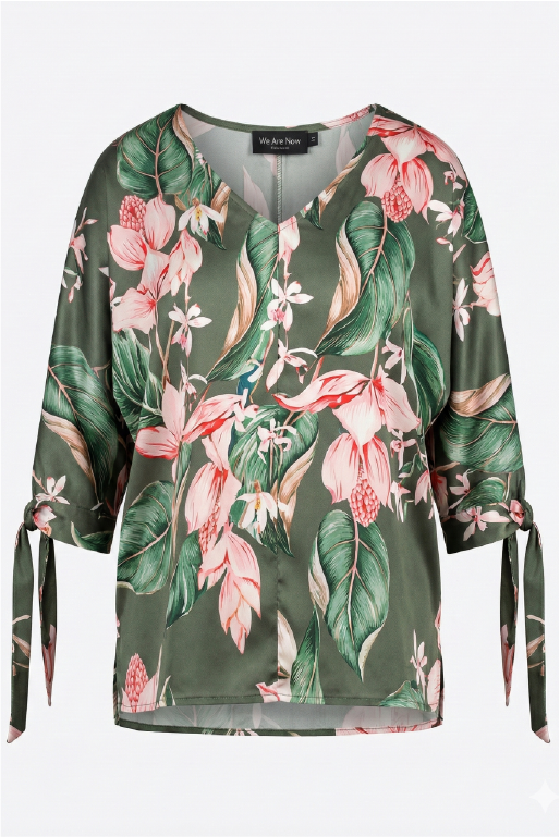 Blusa manga 3/4 con amarres