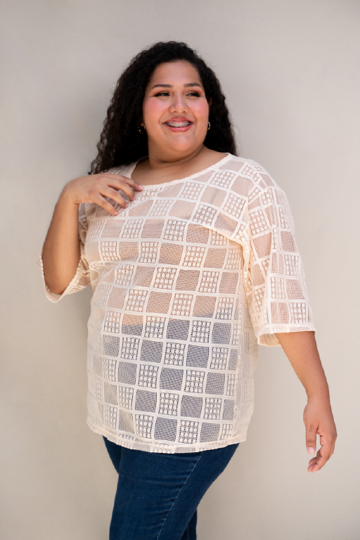 Blusa larga tejido red