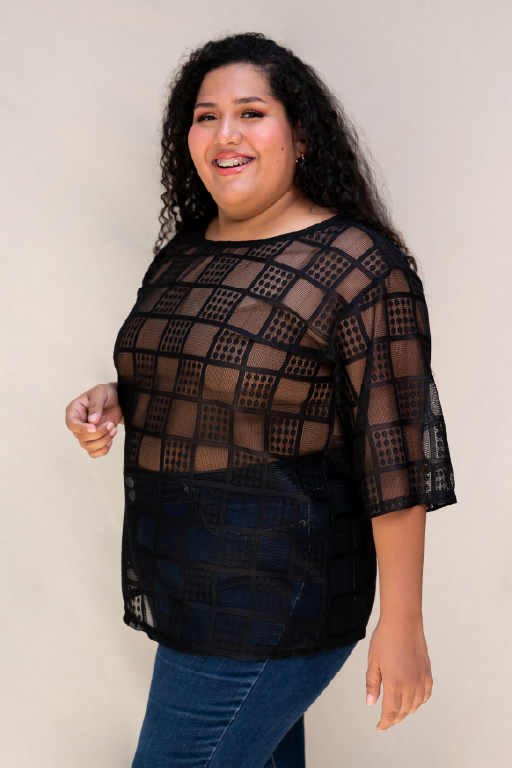 Blusa larga tejido red