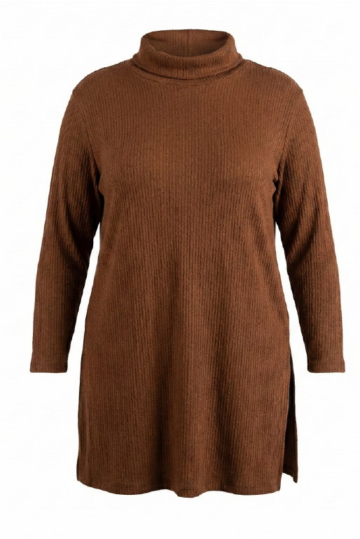 Blusón Apertura Jacquard café