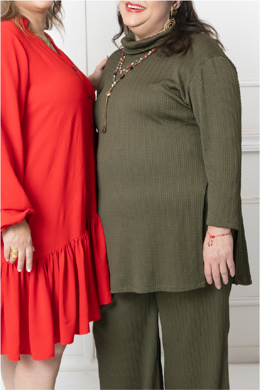 Blusón Apertura Jacquard verde