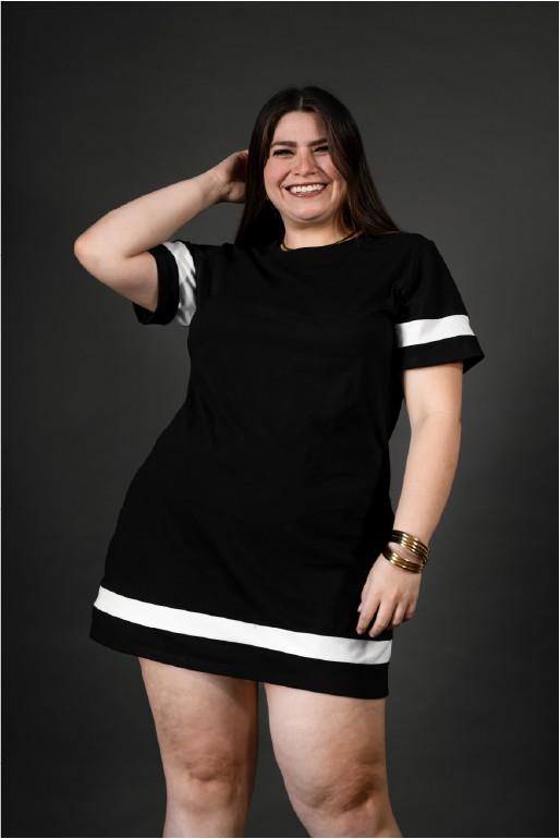 Vestido Franjas blancas