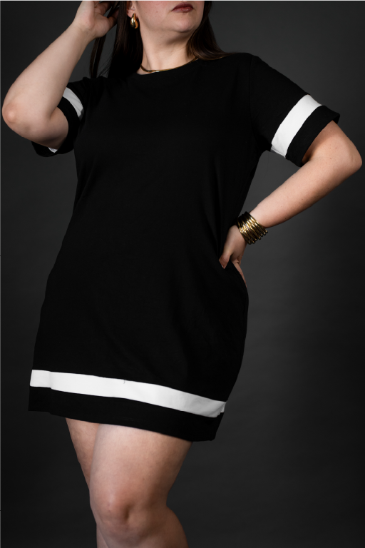 Vestido Franjas blancas