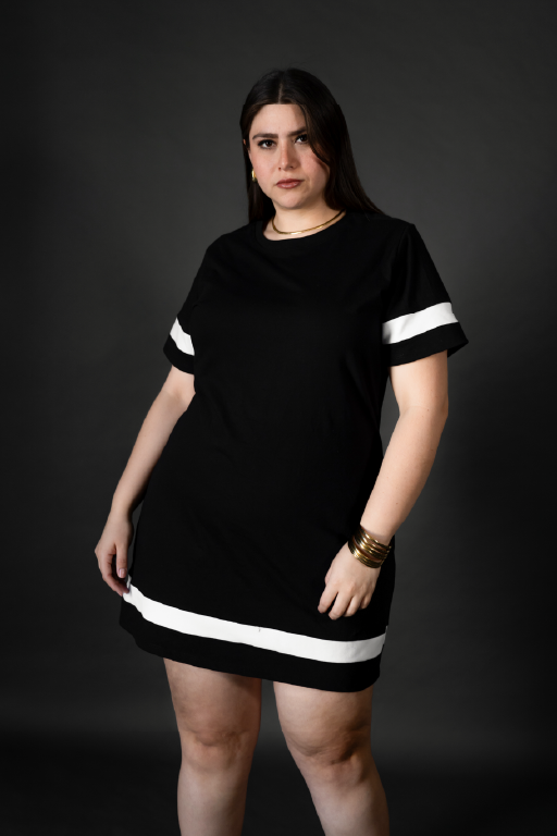 Vestido Franjas blancas