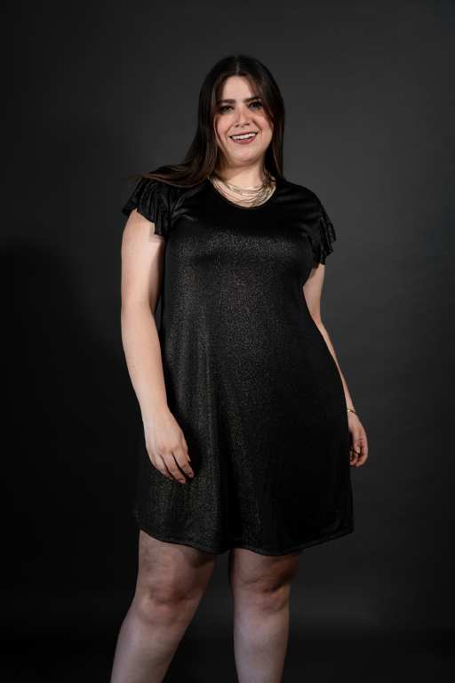 Vestido linea "A" brillos