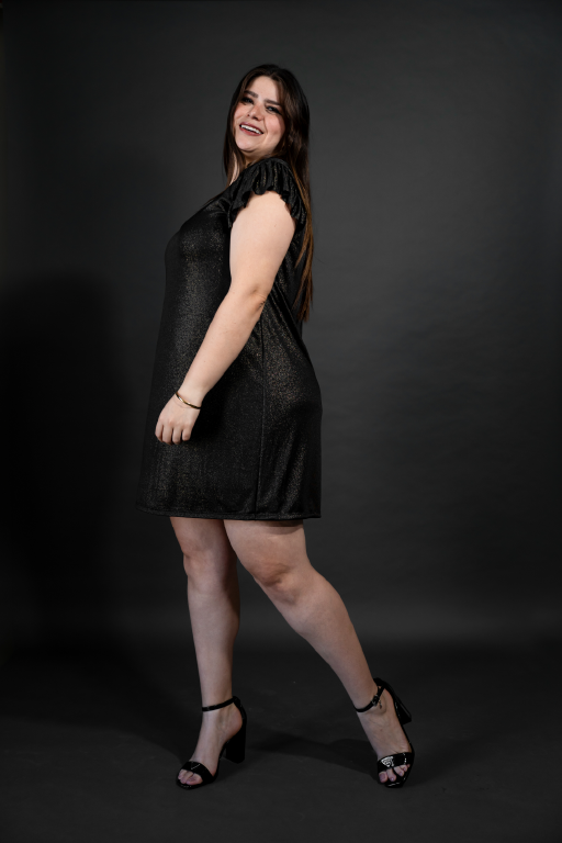 Vestido linea "A" brillos