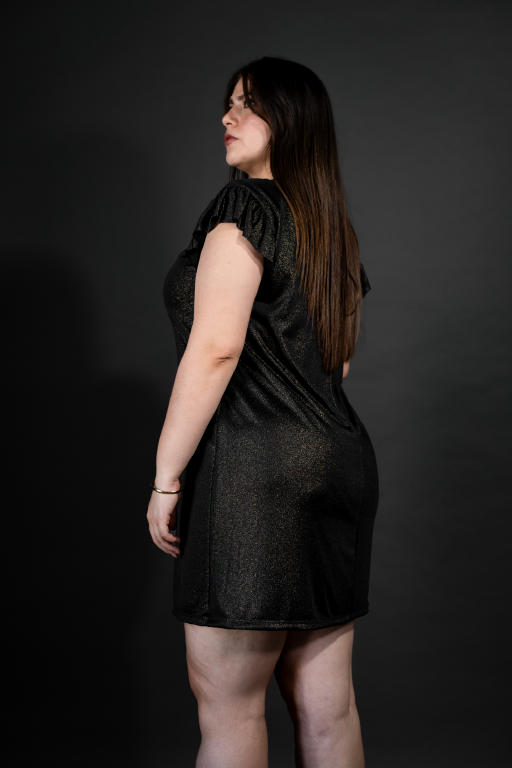 Vestido linea "A" brillos