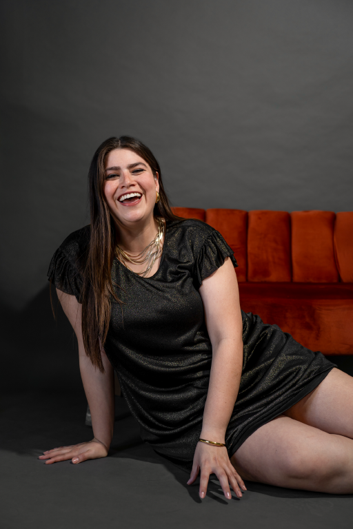 Vestido linea "A" brillos