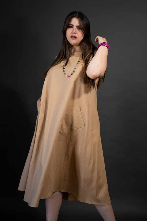 Vestido línea "A" sin mangas