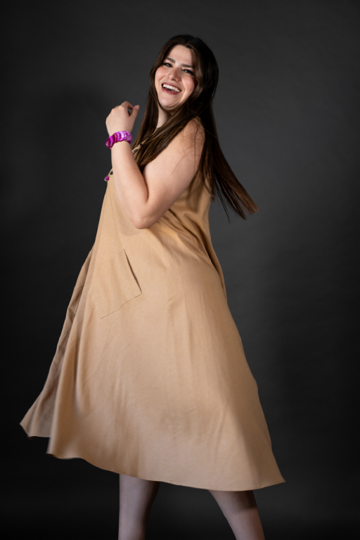 Vestido línea "A" sin mangas