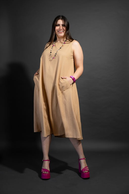 Vestido línea "A" sin mangas