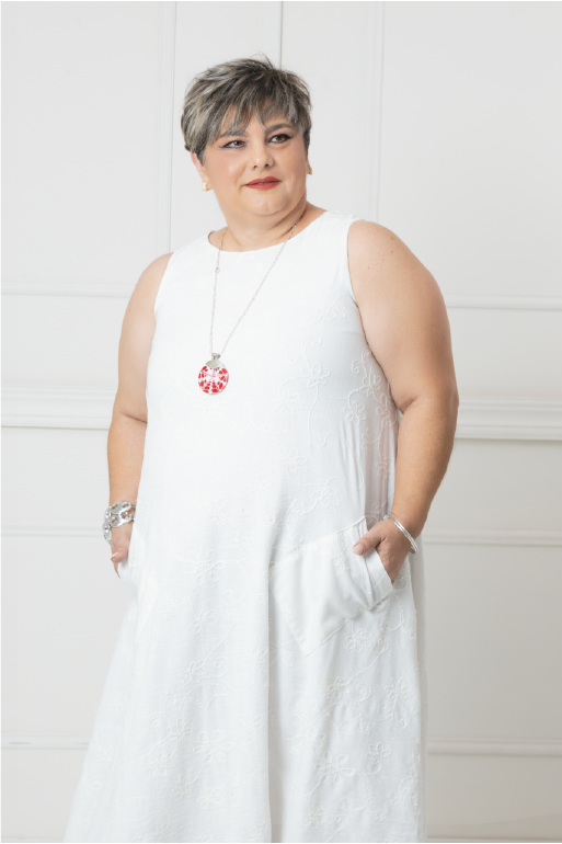 Vestido línea "A" sin mangas