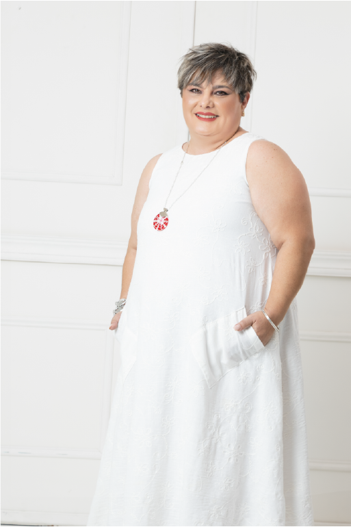 Vestido línea "A" sin mangas