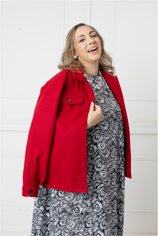 Vestido línea "A" sin mangas estampado