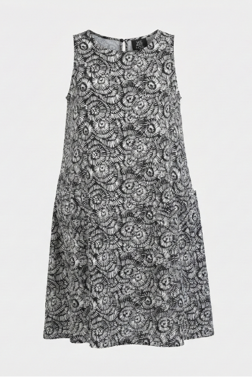 Vestido línea "A" sin mangas estampado